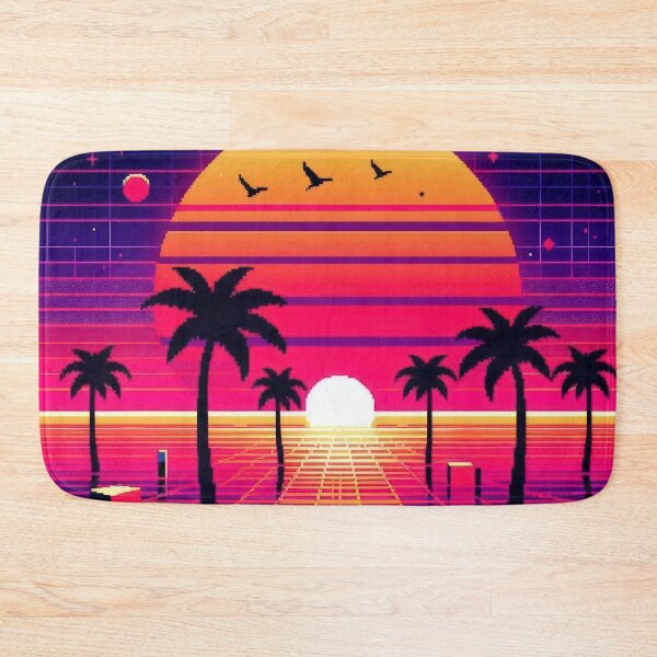 Item preview, Retro Sunset with palms pattern 90s arcade designed and sold by Expressions-Sel.