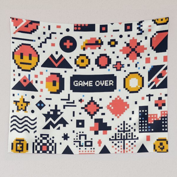 Item preview, Game Over pixel pattern 90s arcade designed and sold by Expressions-Sel.