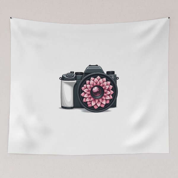 Artikelvorschau, Kamera DSLR rosa Blume, entworfen und verkauft von jkrphoto.