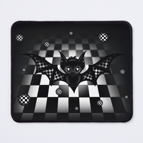 Item preview, cute gothic bat with check pattern designed and sold by Pezi-Creation.