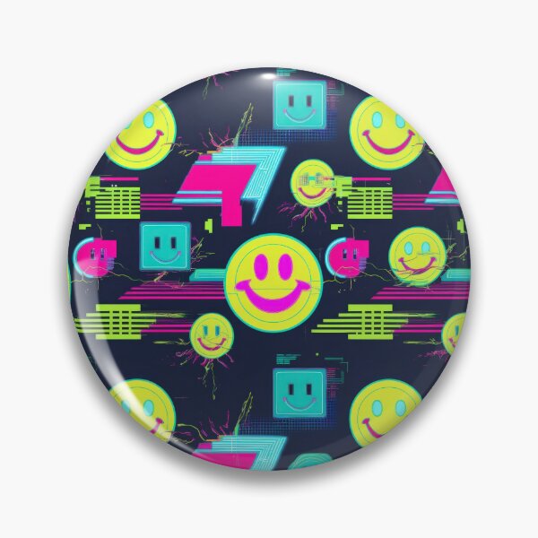 Item preview,  Retro yellow smiley Smiling pattern 90s arcade designed and sold by Expressions-Sel.
