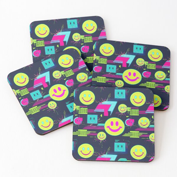 Item preview,  Retro yellow smiley Smiling pattern 90s arcade designed and sold by Expressions-Sel.