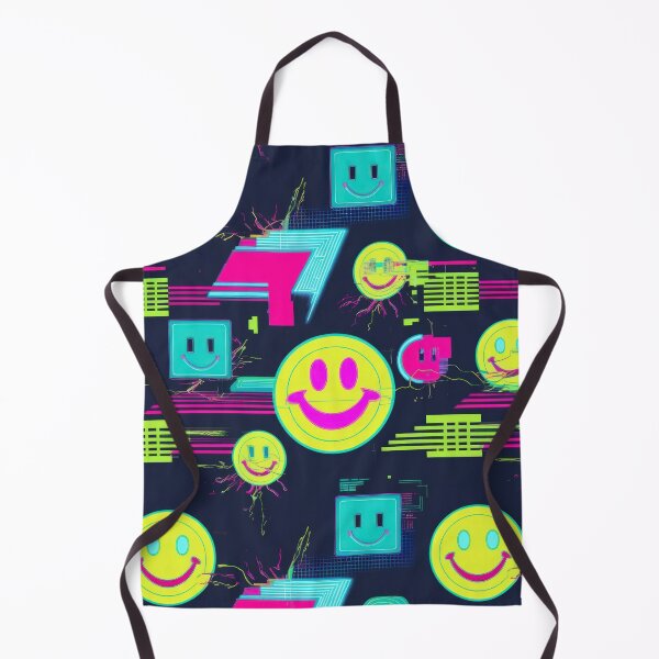 Item preview,  Retro yellow smiley Smiling pattern 90s arcade designed and sold by Expressions-Sel.