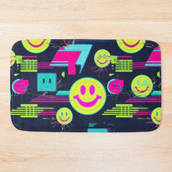 Item preview,  Retro yellow smiley Smiling pattern 90s arcade designed and sold by Expressions-Sel.