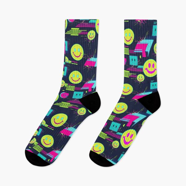 Item preview,  Retro yellow smiley Smiling pattern 90s arcade designed and sold by Expressions-Sel.