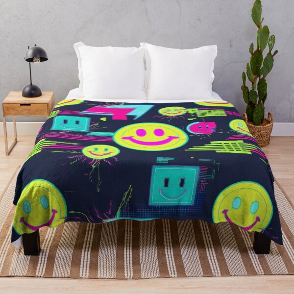 Item preview,  Retro yellow smiley Smiling pattern 90s arcade designed and sold by Expressions-Sel.