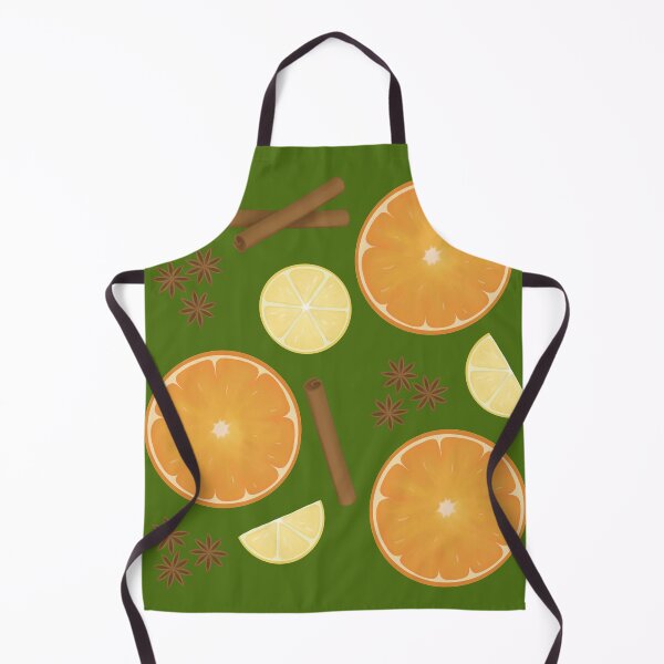 Item preview, Citrus and Spice Winter Flavors Pattern Green designed and sold by Cucurbitavanda.