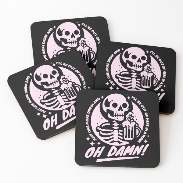 Item preview, "Oh Damn! Skeleton Beer Lover - Humorous Drinking Design designed and sold by DrawHandArt.