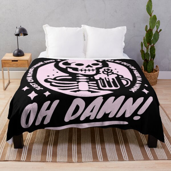 Item preview, "Oh Damn! Skeleton Beer Lover - Humorous Drinking Design designed and sold by DrawHandArt.