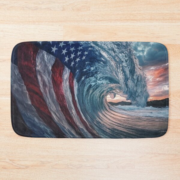 Item preview, Beach wave patriotic american flag print designed and sold by dcrc.