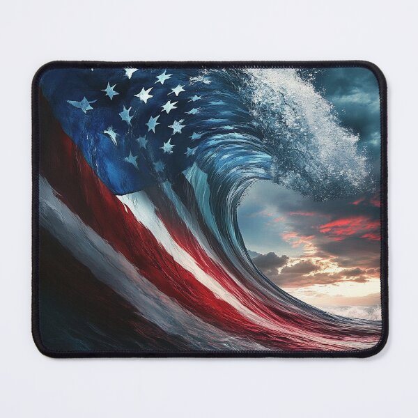 Item preview, Beach wave patriotic american flag print designed and sold by dcrc.