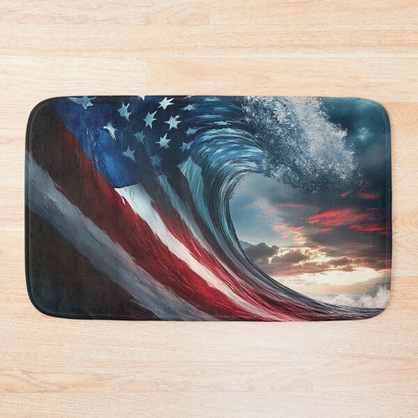 Item preview, Beach wave patriotic american flag print designed and sold by dcrc.