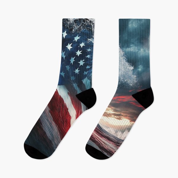 Item preview, Beach wave patriotic american flag print designed and sold by dcrc.