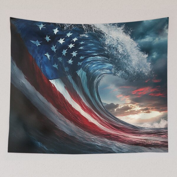 Item preview, Beach wave patriotic american flag print designed and sold by dcrc.