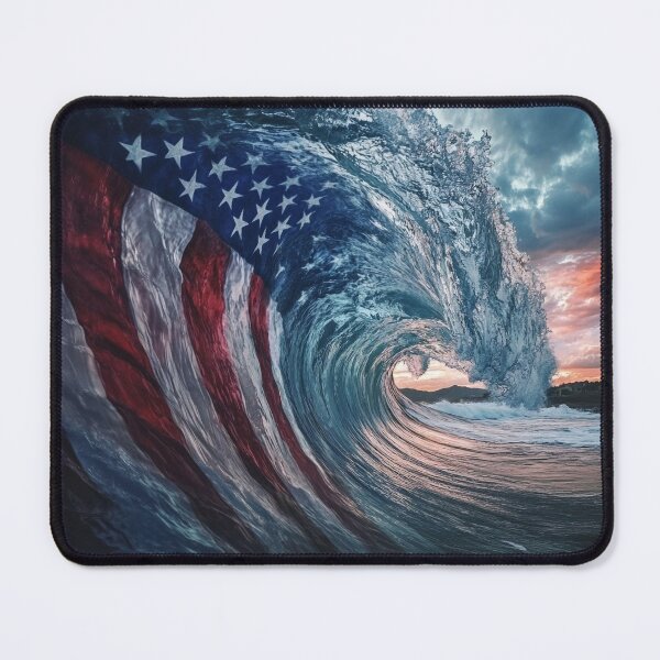 Item preview, Beach wave patriotic american flag print designed and sold by dcrc.