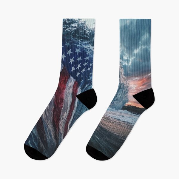 Item preview, Beach wave patriotic american flag print designed and sold by dcrc.