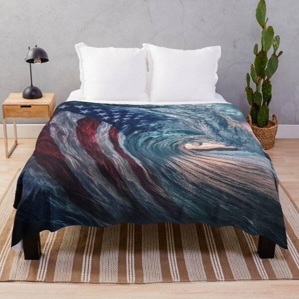 Item preview, Beach wave patriotic american flag print designed and sold by dcrc.