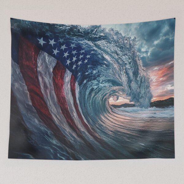 Item preview, Beach wave patriotic american flag print designed and sold by dcrc.