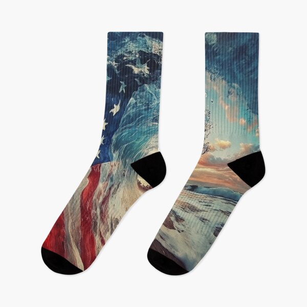 Item preview, beach wave patriotic american flag print designed and sold by dcrc.