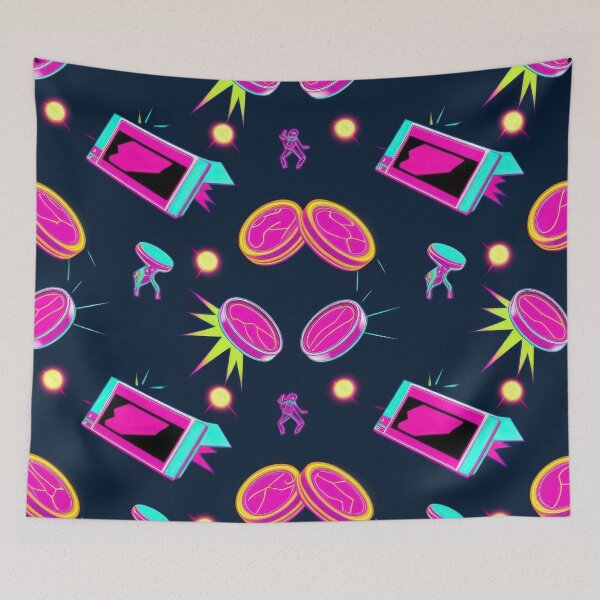 Item preview, Retro Pink coins pattern 90s arcade designed and sold by Expressions-Sel.