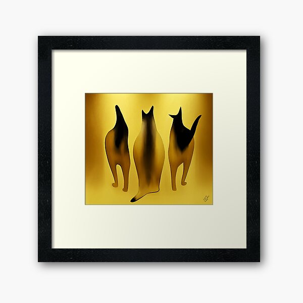 The Cat’s Behind Black and Gold Leaf Art by iServalan for Tale Teller Club Music Framed Art Print