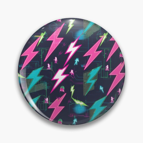 Item preview, Retro Neon Flashes Playing pattern 90s arcade designed and sold by Expressions-Sel.