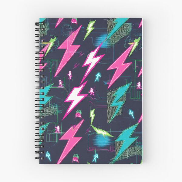 Item preview, Retro Neon Flashes Playing pattern 90s arcade designed and sold by Expressions-Sel.