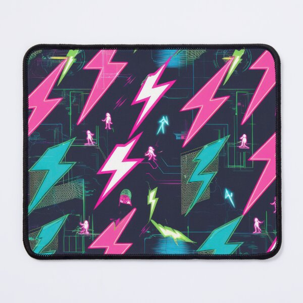 Item preview, Retro Neon Flashes Playing pattern 90s arcade designed and sold by Expressions-Sel.