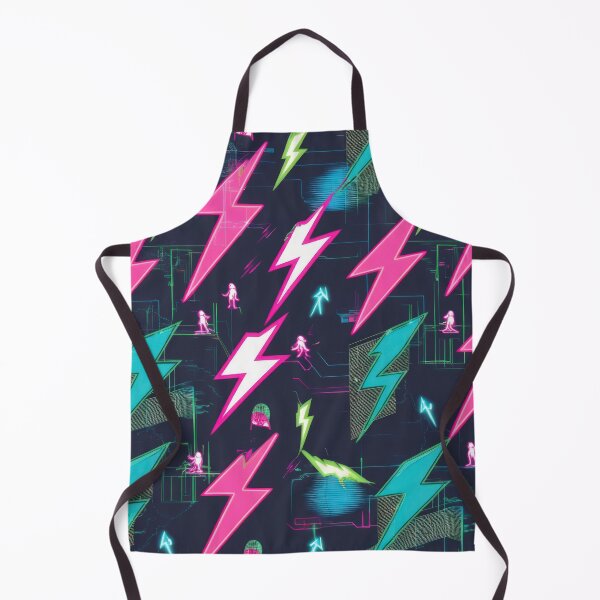 Item preview, Retro Neon Flashes Playing pattern 90s arcade designed and sold by Expressions-Sel.