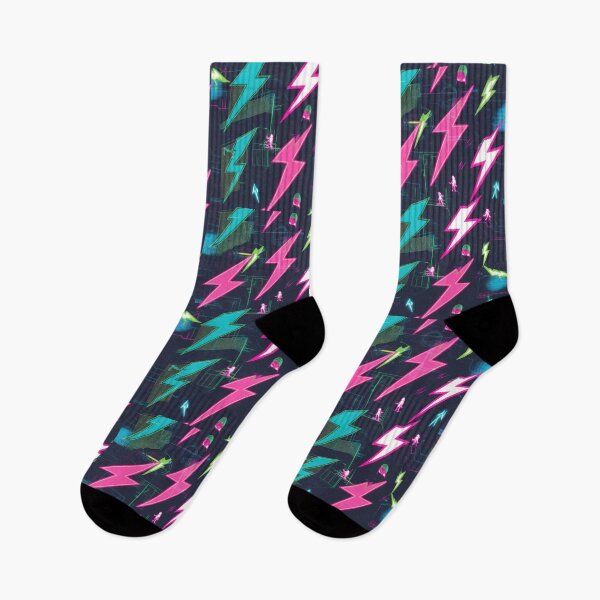 Item preview, Retro Neon Flashes Playing pattern 90s arcade designed and sold by Expressions-Sel.