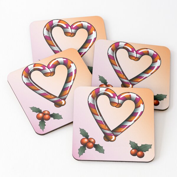 Item preview, Lesbian Candy Cane Heart  designed and sold by RetroCoven.
