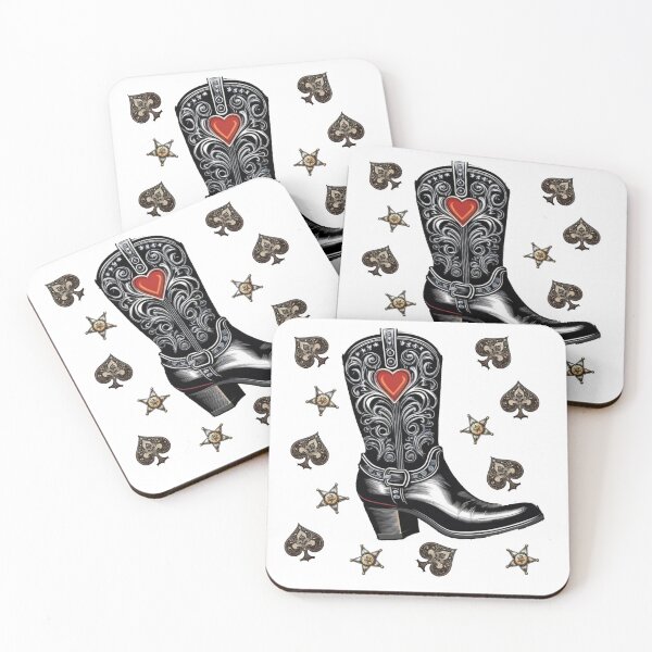 Item preview, Glamorous Black Cowboy Boot with Spades – A Unique and Stylish Western-Inspired Design for Country Fashion Lovers and Trendsetters designed and sold by Negative Vibes Only.