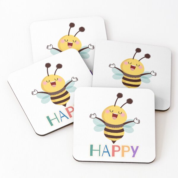 Item preview, Friendly Little Bee with the phrase Be Happy designed and sold by mysummerland.