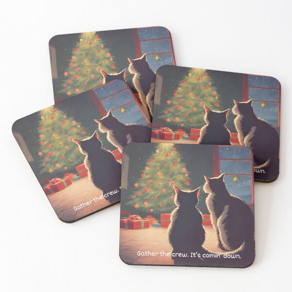 Item preview, Christmas cats planning destruction designed and sold by Petthecatshop.