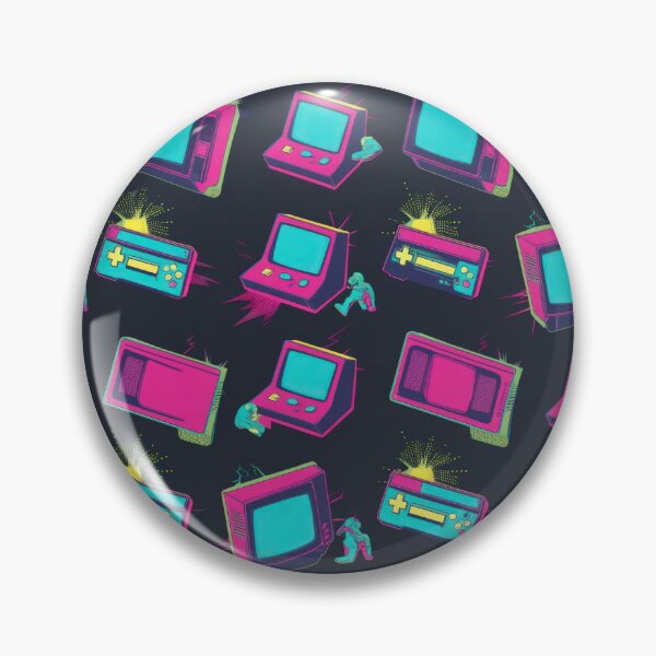 Item preview, vintage TVs with joysticks pattern 90s arcade designed and sold by Expressions-Sel.