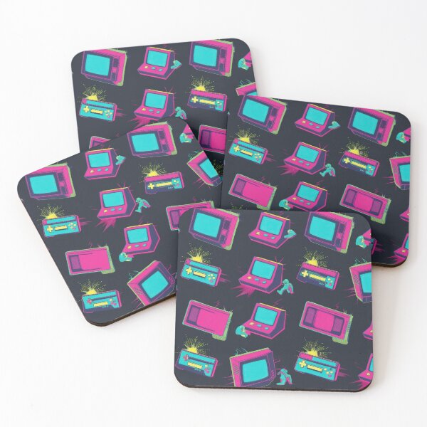 Item preview, vintage TVs with joysticks pattern 90s arcade designed and sold by Expressions-Sel.