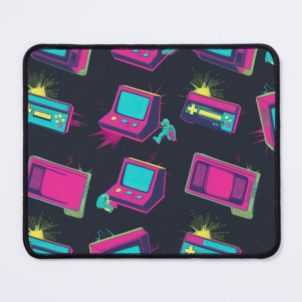 Item preview, vintage TVs with joysticks pattern 90s arcade designed and sold by Expressions-Sel.
