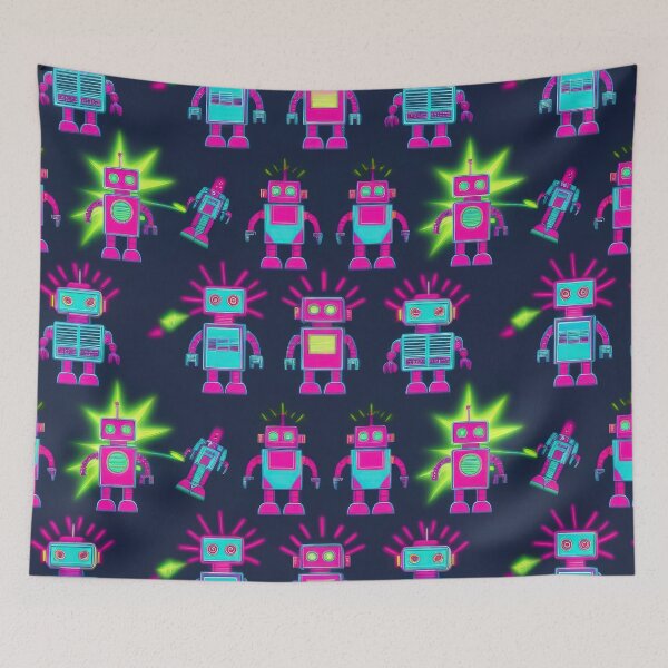 Item preview,  vintage Robots pattern 90s arcade designed and sold by Expressions-Sel.