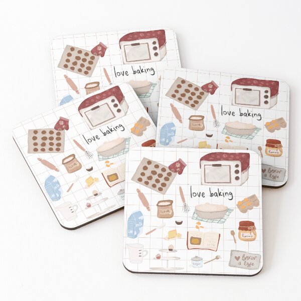 Item preview, Baking lover elements kitchen tools pastry cake doodle designed and sold by doodlyanddeva.