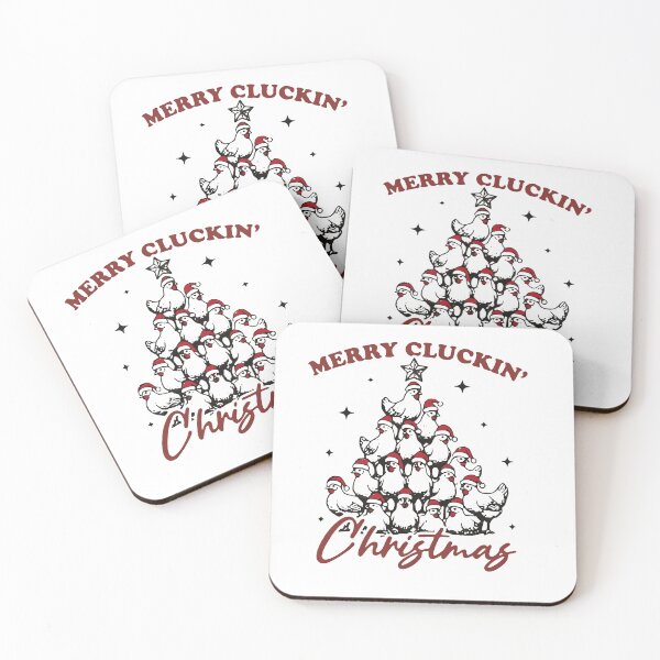 Item preview, Merry Cluckin' Christmas, Christmas farmhouse Funny Trendy Merry Christmas Chickens designed and sold by pugshowsfashion.