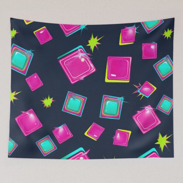 Item preview,  Retro colored Squares  pattern 90s arcade designed and sold by Expressions-Sel.