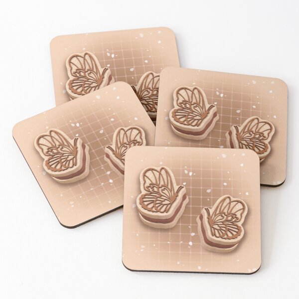 Item preview, Line art Butterfly Biscuit Stickers Pack2 3d Rendering style designed and sold by 3dArtistCandy.