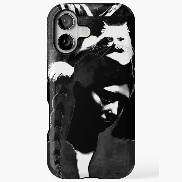 Cat on my Head Monochrome by iServalan for Tale Teller Club Music iPhone Tough Case