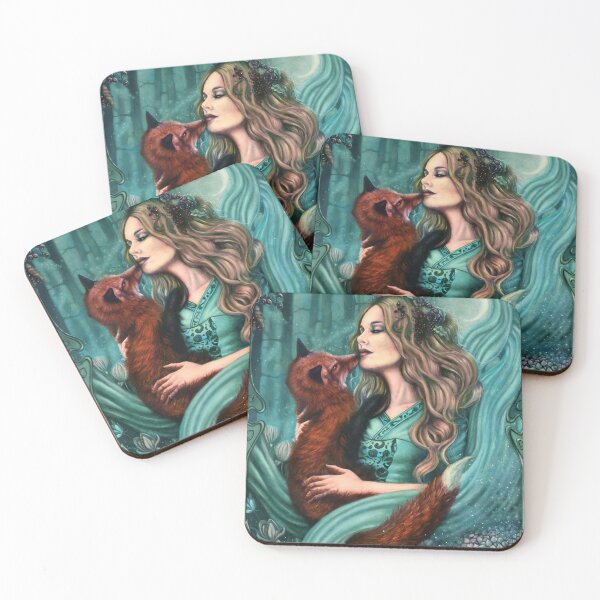 Item preview, Unfamiliar Familiar - Witchy Woman with Fox Pet designed and sold by Tiffany Toland-Scott.