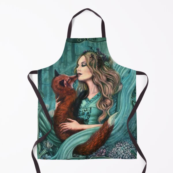 Item preview, Unfamiliar Familiar - Witchy Woman with Fox Pet designed and sold by Tiffany Toland-Scott.