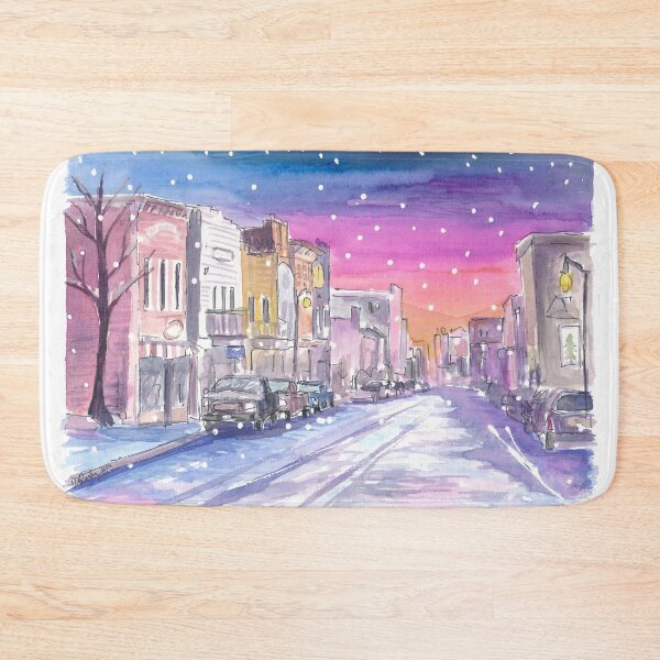Item preview, Snowfall in Park City Utah Main Street Night designed and sold by artshop77.