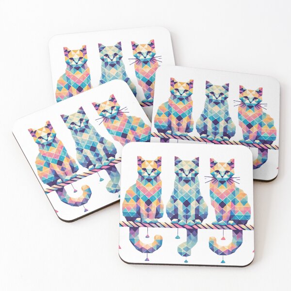 Item preview, Geometric Cat Trio designed and sold by becauseturkey.