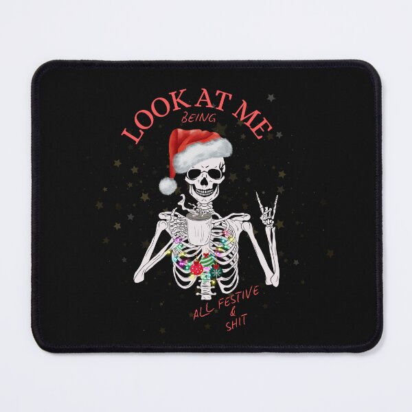 Item preview, Funny Christmas Festive Skeletoon With Santa Hat Xmas Cristmas Lights Idea T-shirt accesories designed and sold by MarlenaMadlen.