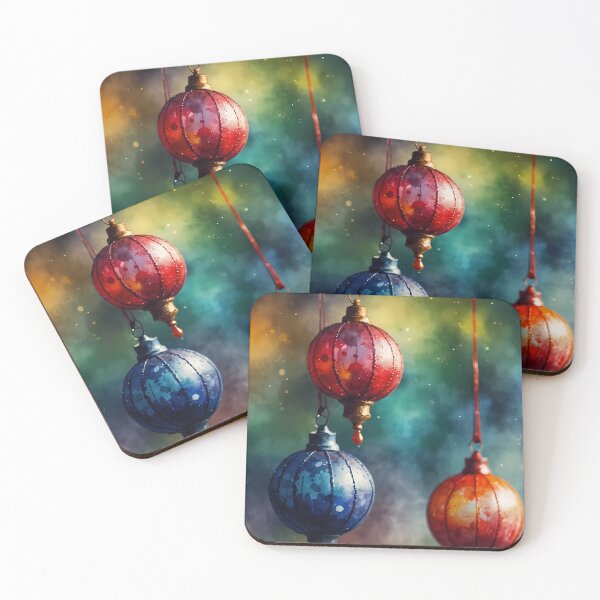 Item preview, Colorful Hanging Lanterns with Dreamy Background designed and sold by Vitalka-uk.