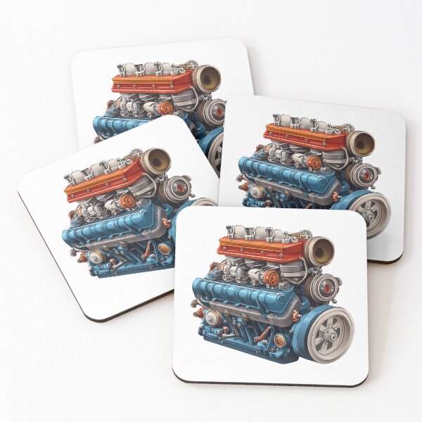 Item preview, Detailed vintage car engine designed and sold by Kunst-Shirt.